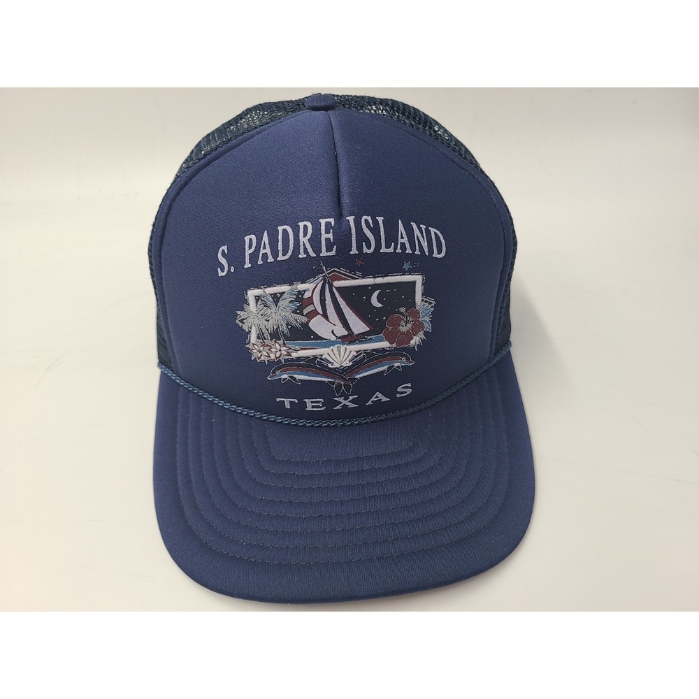 Vintage South Padre Island Hat Cap Texas Mesh Trucker Snapback SPI Spring Break